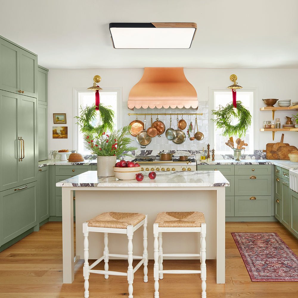 Quadrova Scandinavian Wood Rectangular LED Ceiling Light