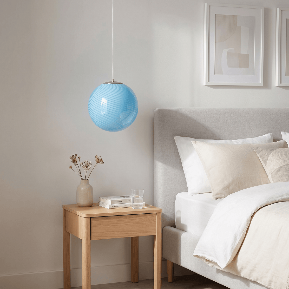 Swirled Glass Globe Pendant Light