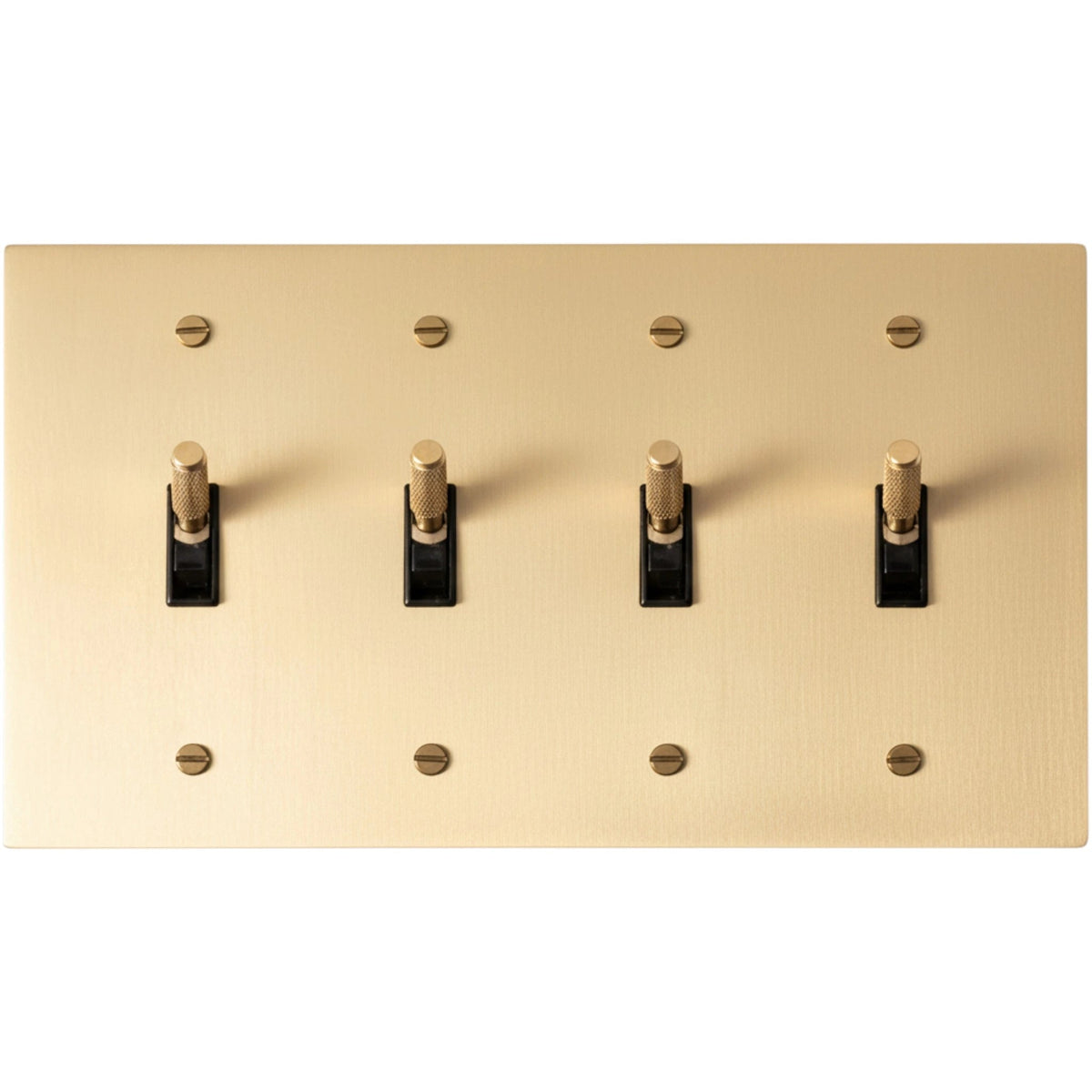 Halverin Vintage Solid Brass 4-Gang Toggle Switch