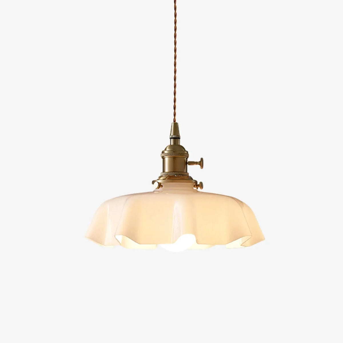 Coquille French Scalloped Glass Pendant Light