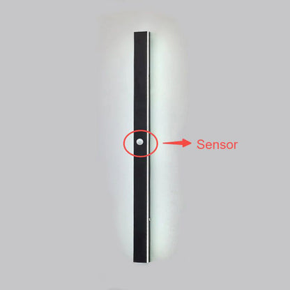 Veldrin Minimalist Slim Black Metal Outdoor Wall Light