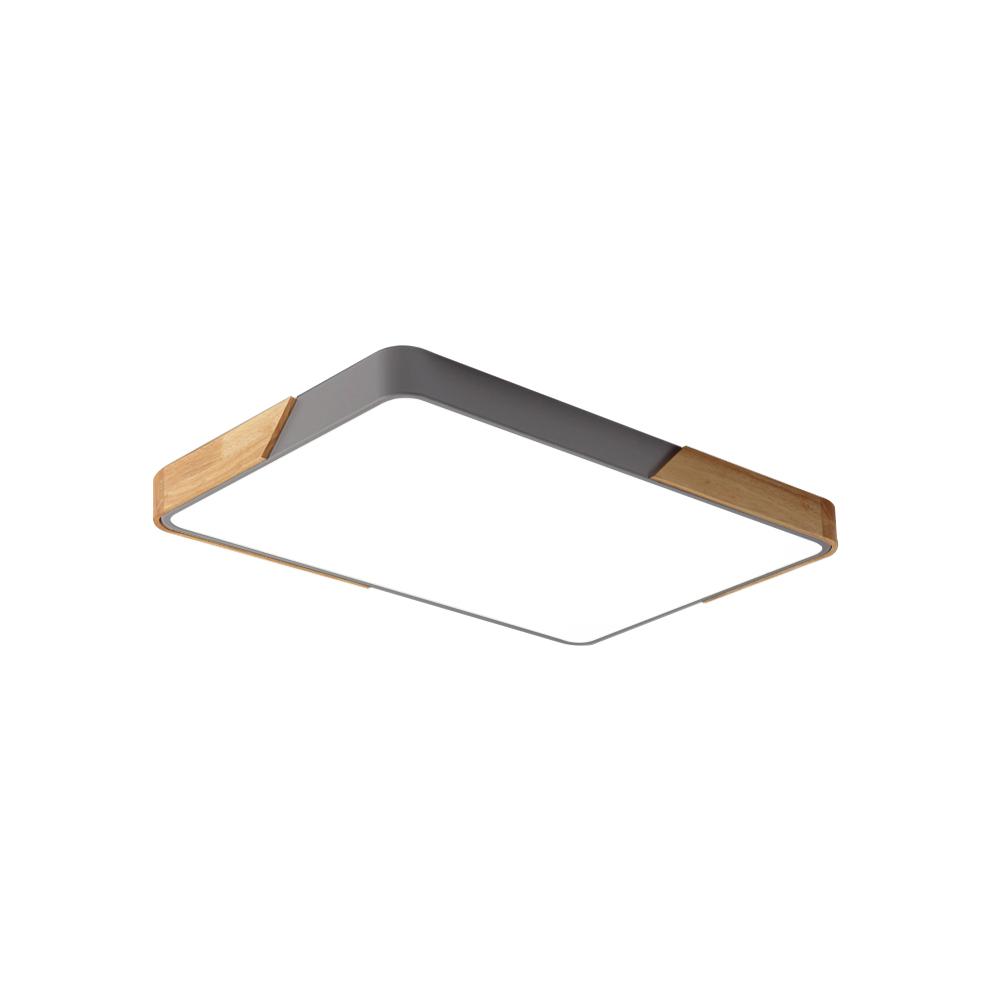 Quadrova Scandinavian Wood Rectangular LED Ceiling Light