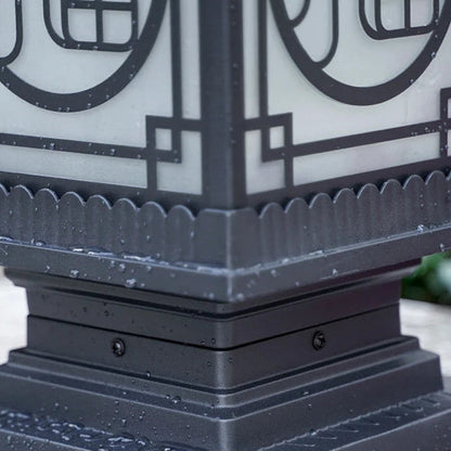Zentari Art Deco Metal Lantern Pillar Light