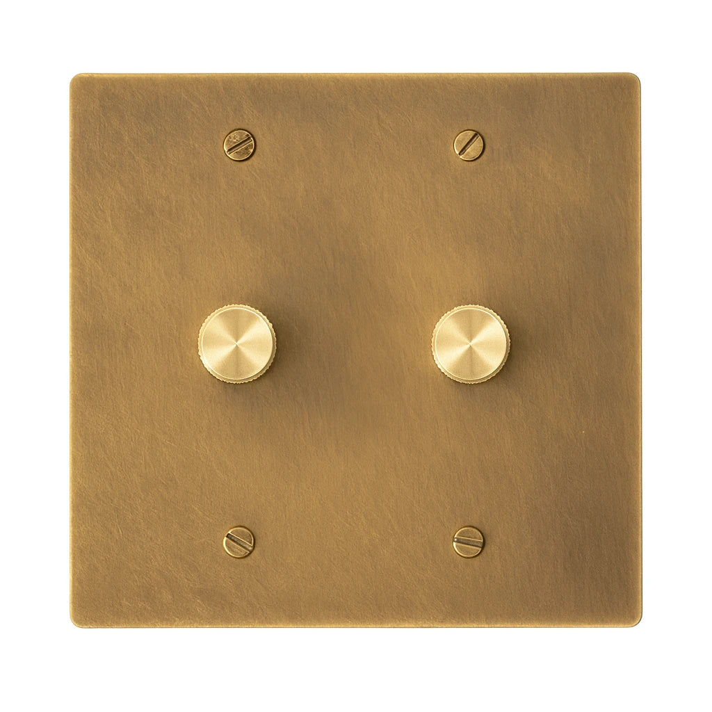 Bellardo Vintage Brass 2-Gang Rotary Dimmer Switch