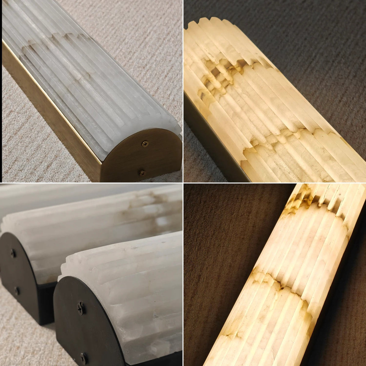 Rivenna Minimalist Fluted Alabaster Wall Light