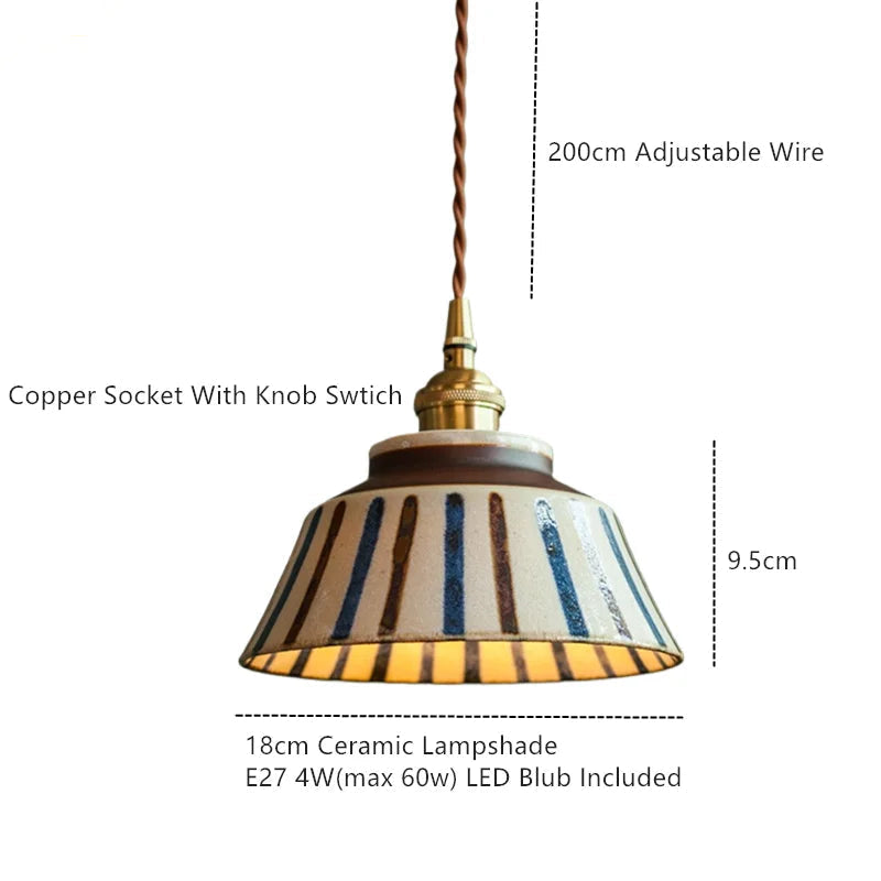 Tessaly Rustic Ceramic Pendant Light