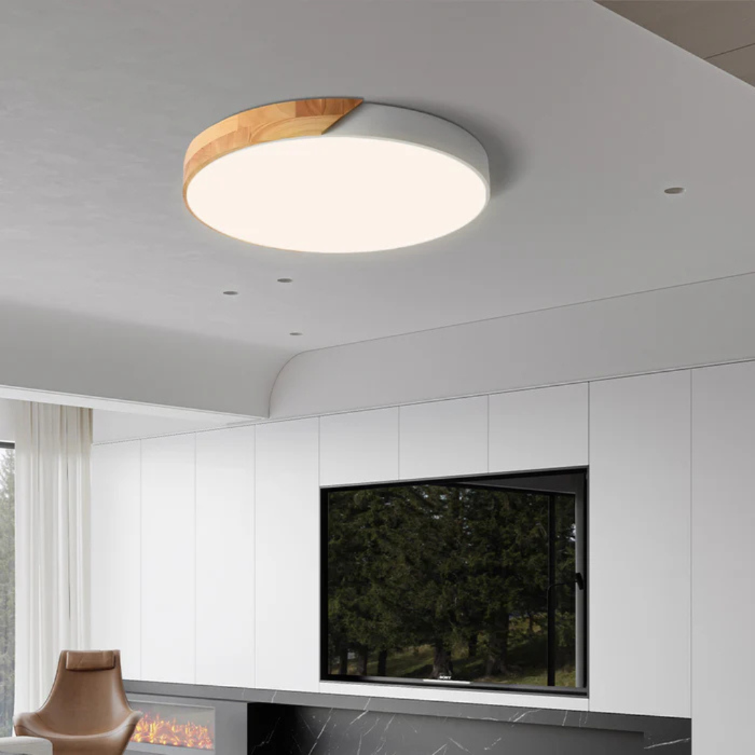 Skalvi Scandinavian Wood Ceiling Light