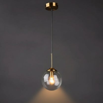 Orbelle Art Deco Brass Glass Globe Pendant Light