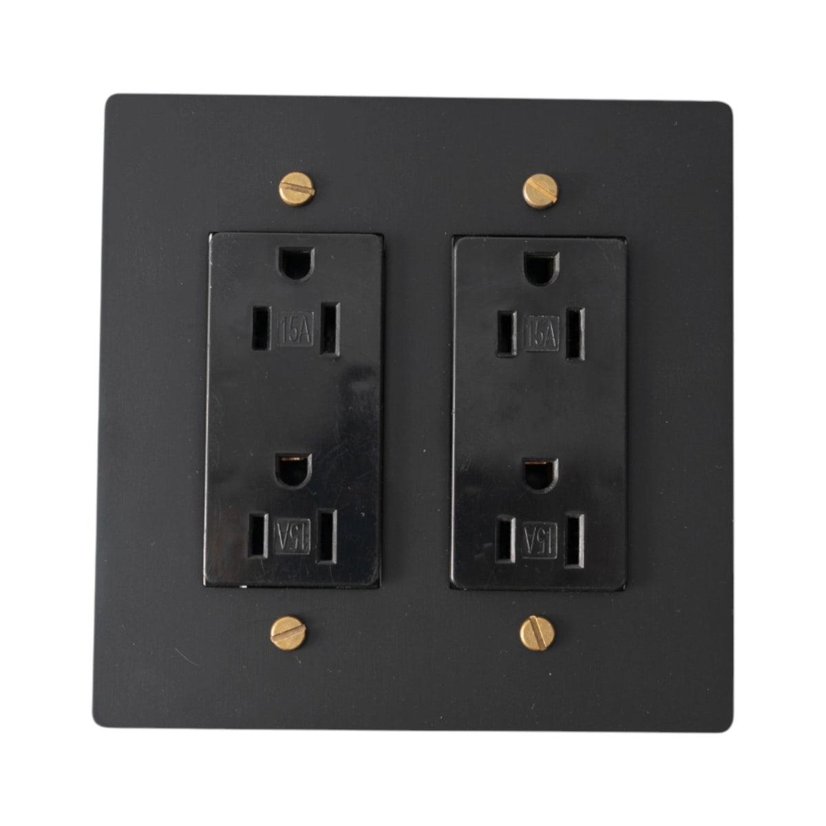 Galveno Vintage Solid Brass 2-Gang Outlet