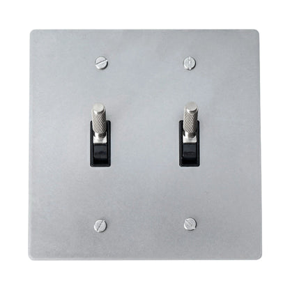 Esmerow Vintage Brass Knurled 2-Gang Toggle Switch