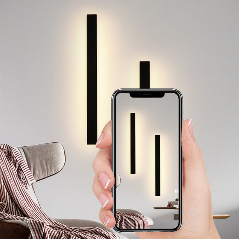 Veldrin Minimalist Slim Black Metal Outdoor Wall Light