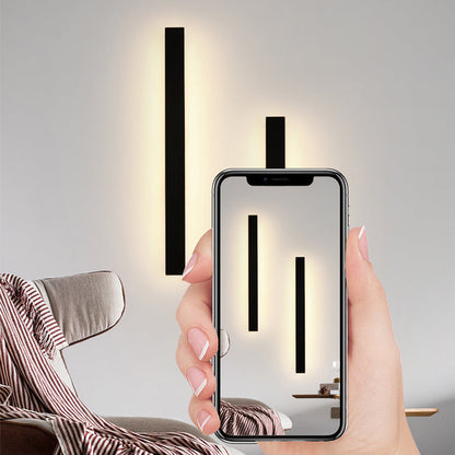 Veldrin Minimalist Slim Black Metal Outdoor Wall Light