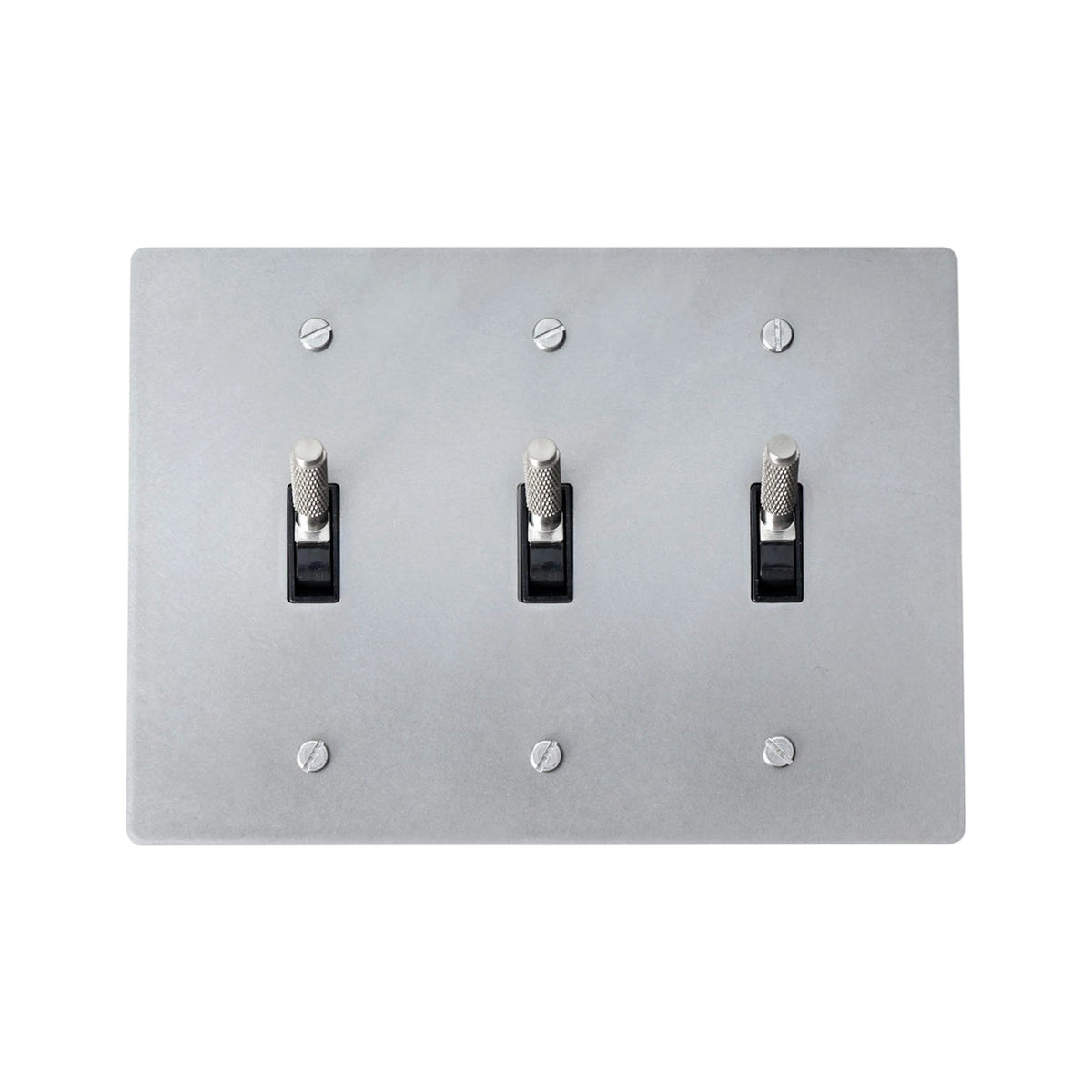 Ebrona Vintage Brass Knurled 3-Gang Toggle Switch