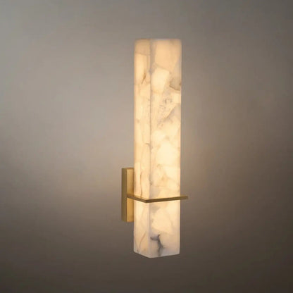 Cuboid Alabaster Brass Wall Light