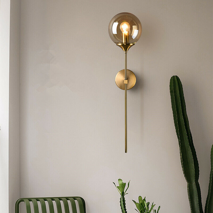 Velmira Mid-Century Glass Globe Wall Light
