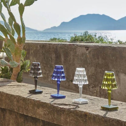 Prismara Faceted Crystal Cordless Table Lamp