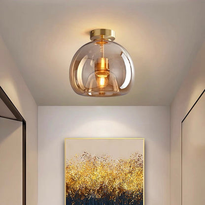 Velsora Modern Copper Glass Ceiling Light