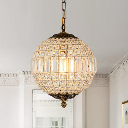 Crystavelle Regency Brass Crystal Orb Chandelier