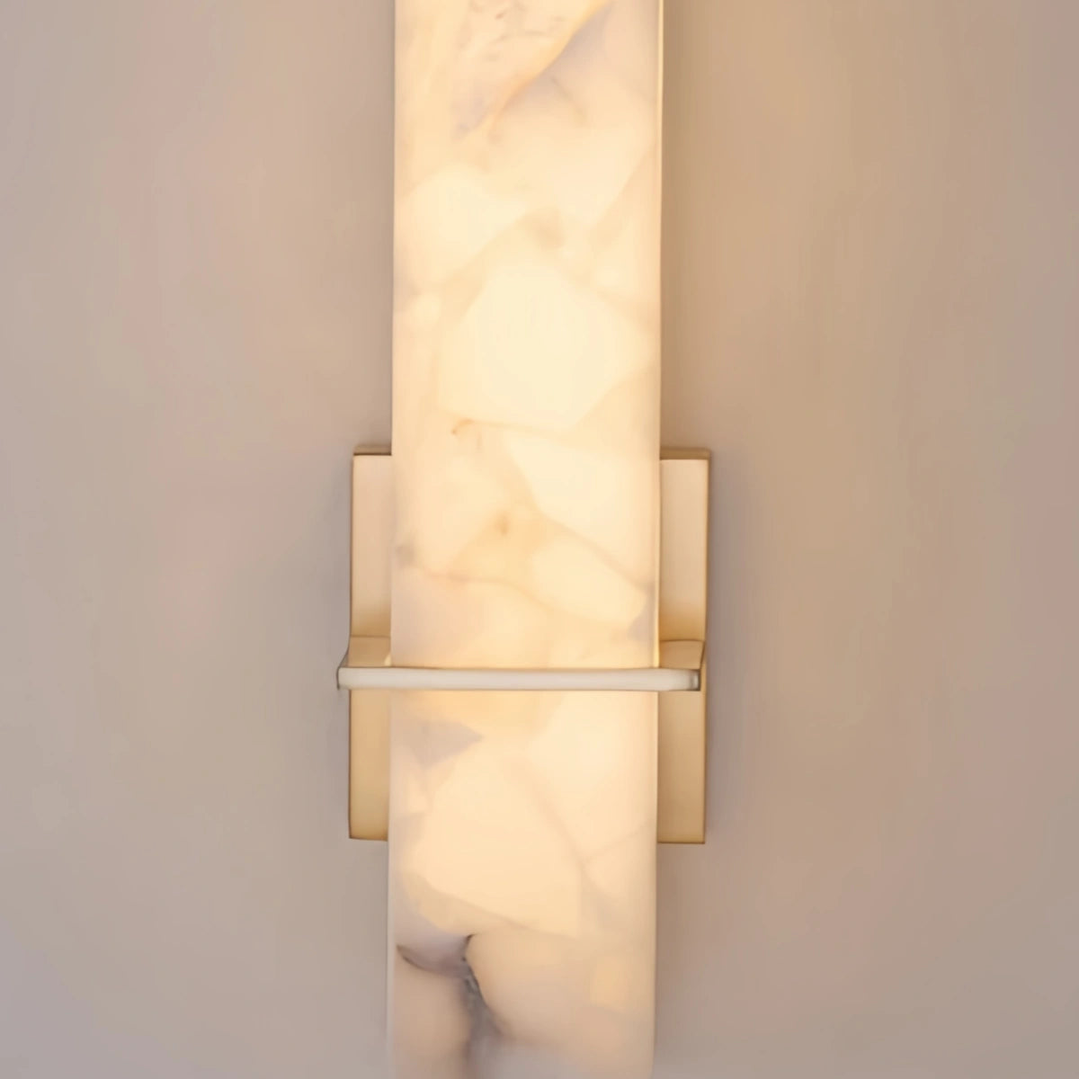 Cuboid Alabaster Brass Wall Light