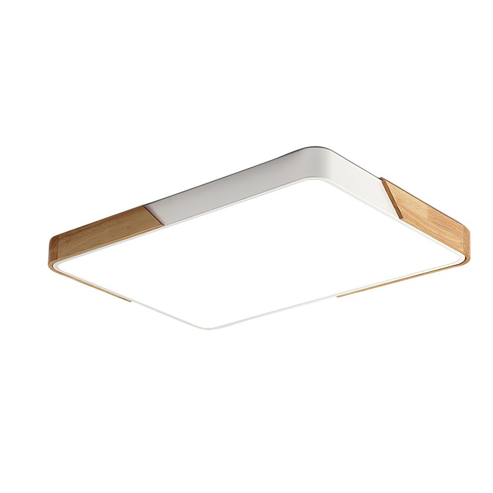 Quadrova Scandinavian Wood Rectangular LED Ceiling Light