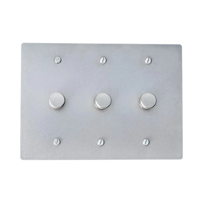 Faylore Vintage Brass 3-Gang Rotary Dimmer Switch