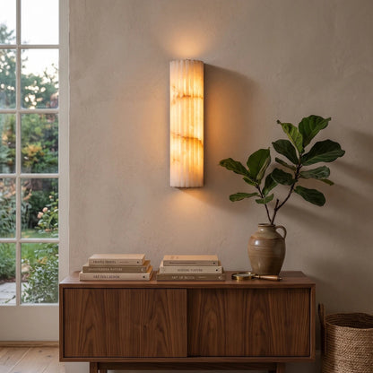 Rivenna Minimalist Fluted Alabaster Wall Light