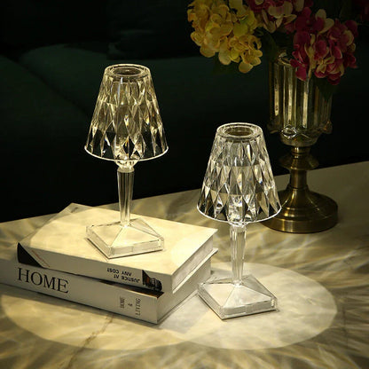 Prismara Faceted Crystal Cordless Table Lamp