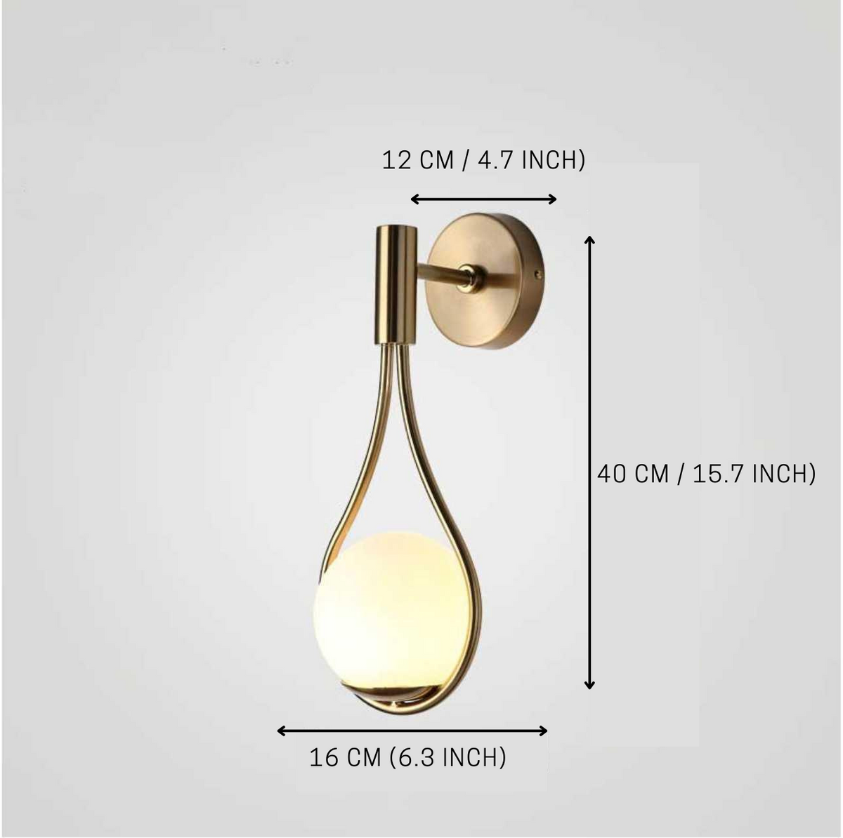 Orvenna Teardrop Iron Globe Wall Light