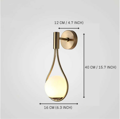 Orvenna Teardrop Iron Globe Wall Light
