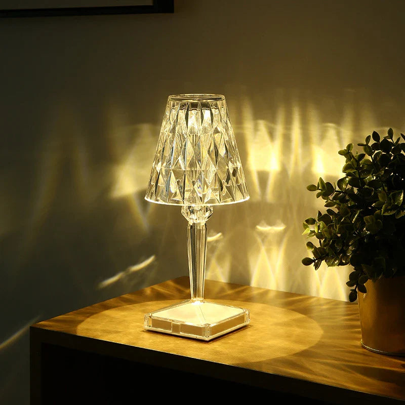 Prismara Faceted Crystal Cordless Table Lamp