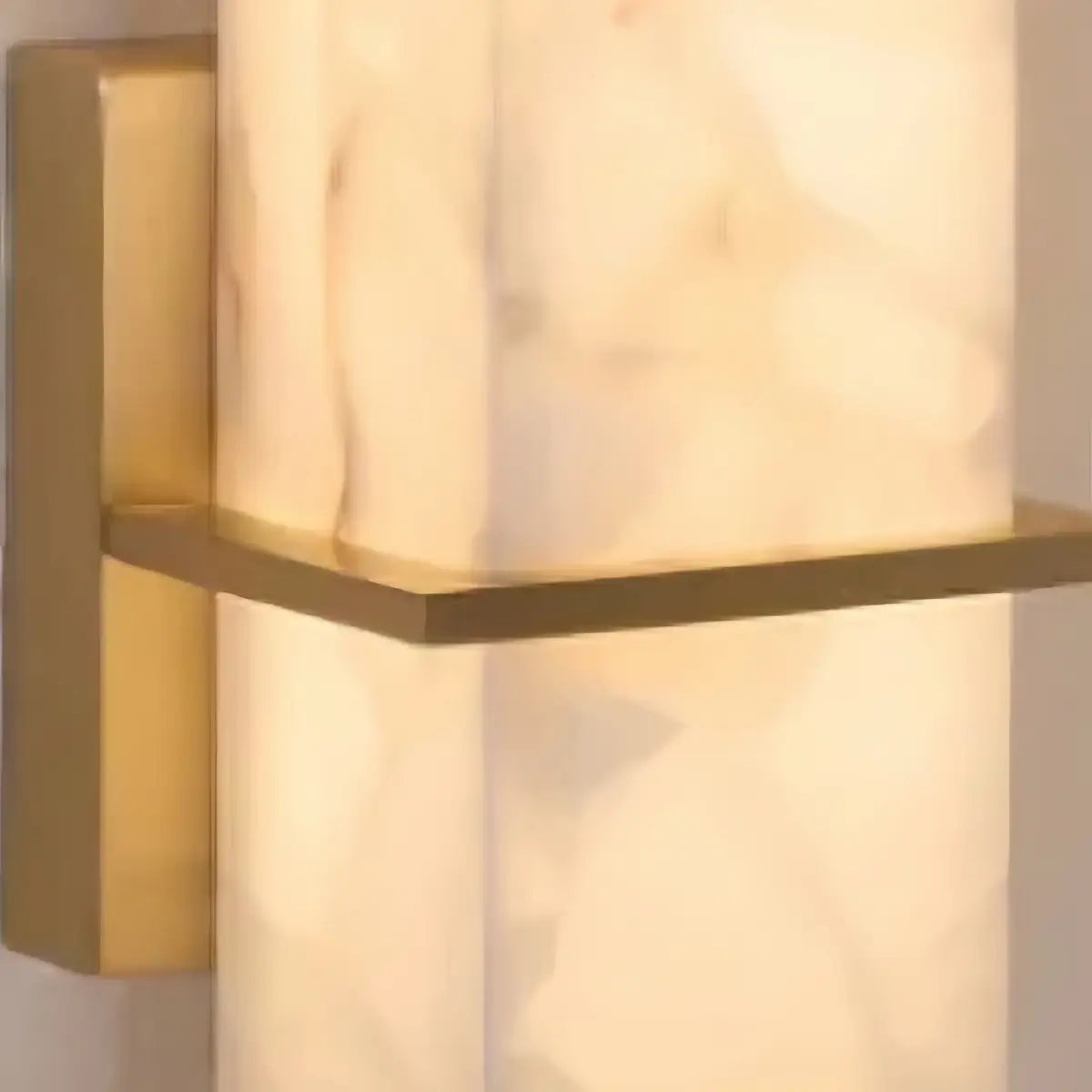 Cuboid Alabaster Brass Wall Light