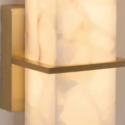 Cuboid Alabaster Brass Wall Light