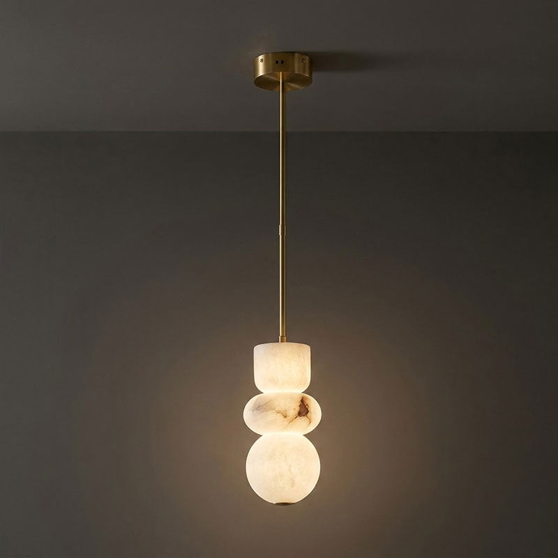 Stacked Alabaster Pendant Light