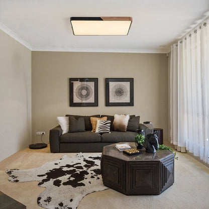 Quadrova Scandinavian Wood Rectangular LED Ceiling Light
