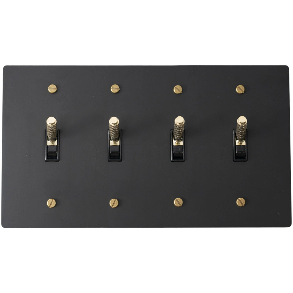 Halverin Vintage Solid Brass 4-Gang Toggle Switch
