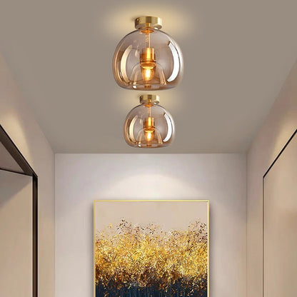 Velsora Modern Copper Glass Ceiling Light
