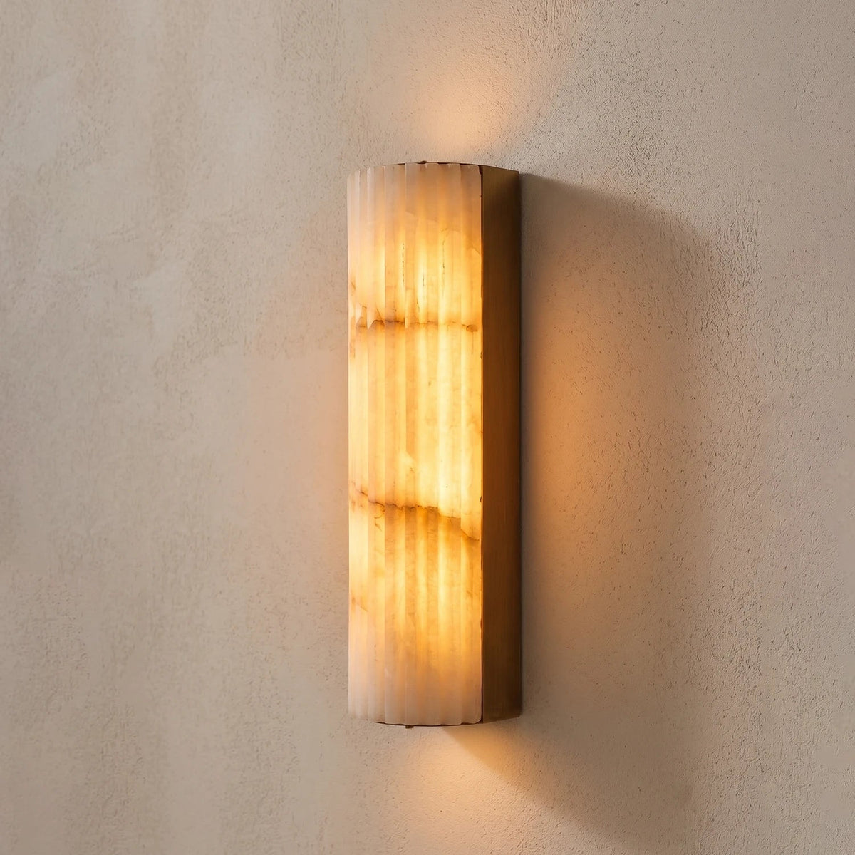 Rivenna Minimalist Fluted Alabaster Wall Light