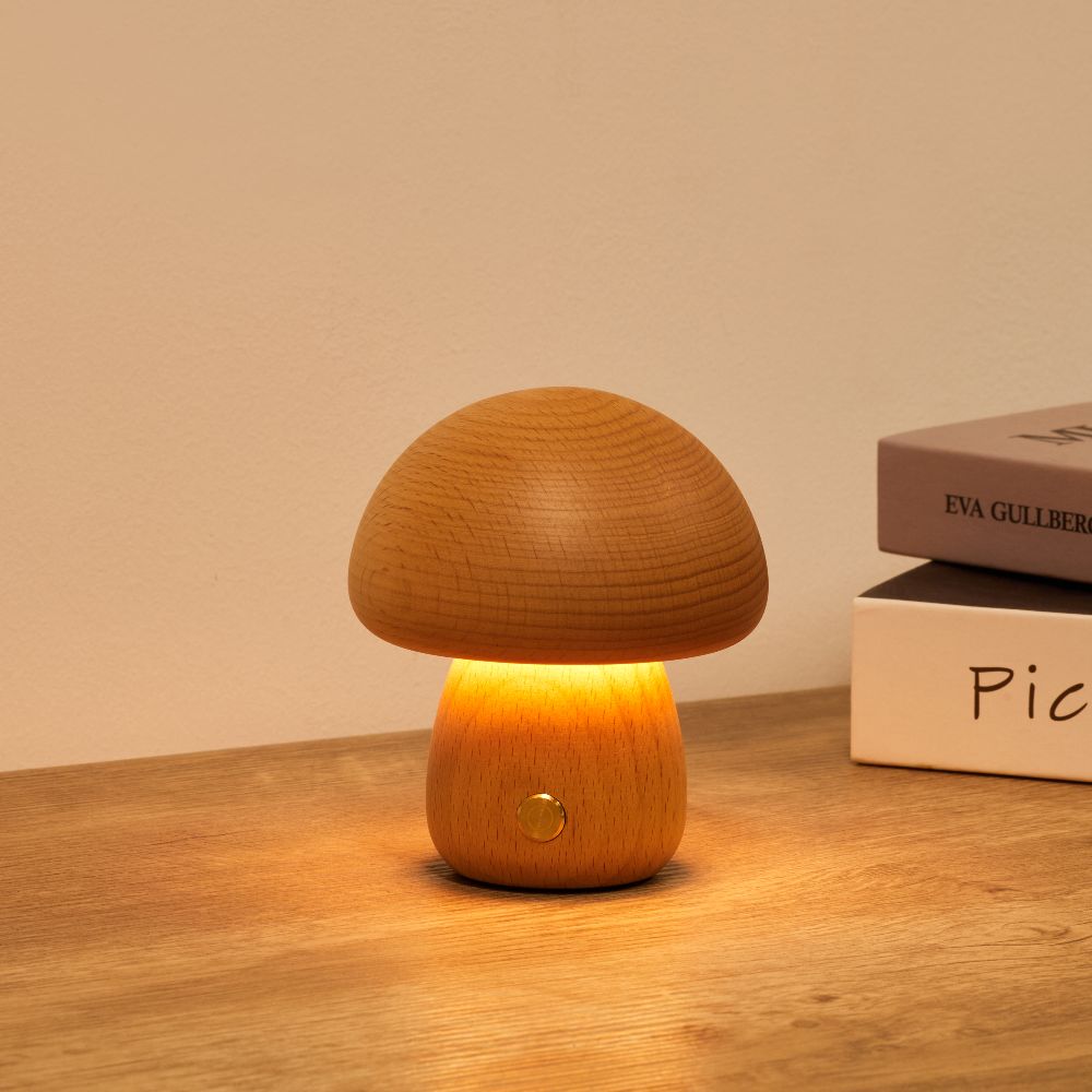 Fungara Scandinavian Wood Table Lamp