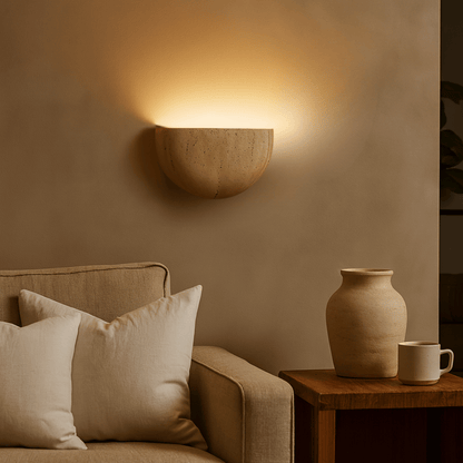 Cavelle Wabi-Sabi Travertine Wall Sconce