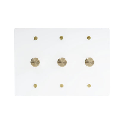 Faylore Vintage Brass 3-Gang Rotary Dimmer Switch