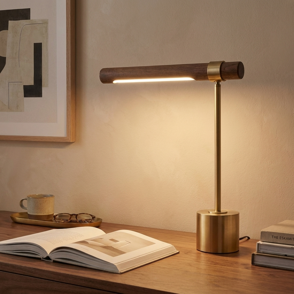 Pravena Mid-Century Brass Table Lamp