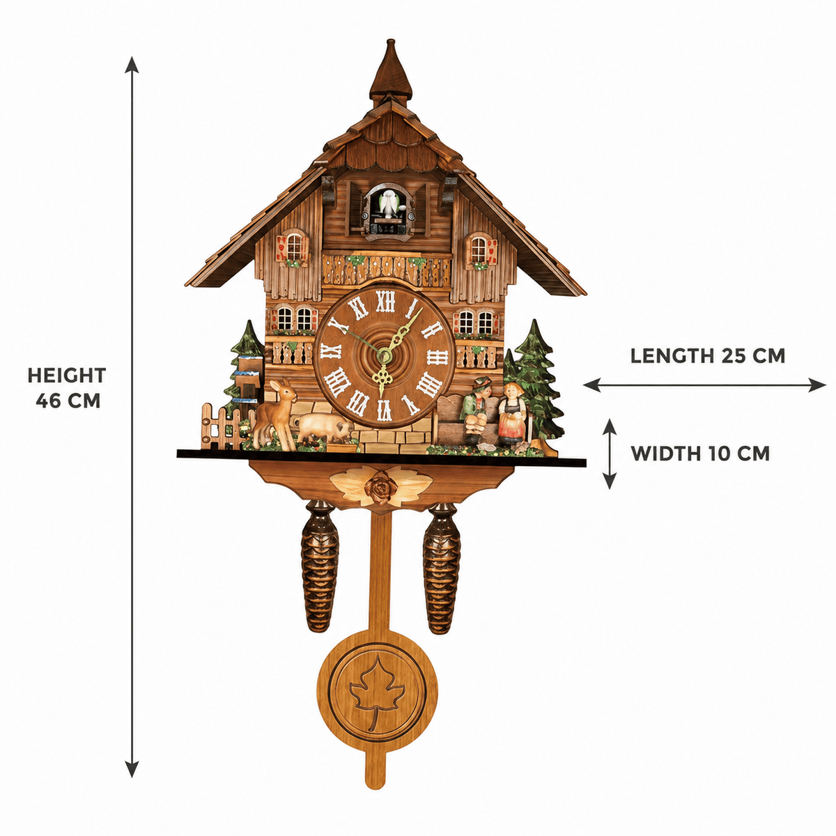 Brenvika Alpine MDF Pendulum Cuckoo Clock