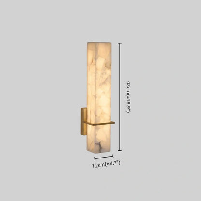Cuboid Alabaster Brass Wall Light