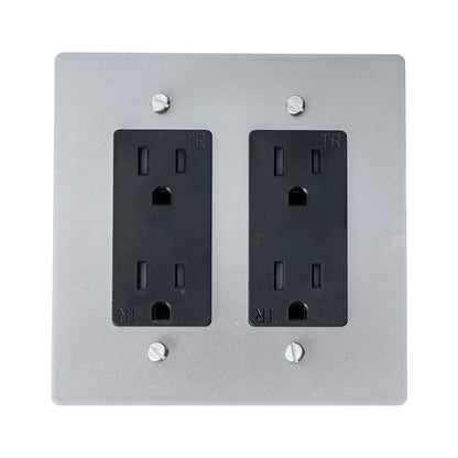 Galveno Vintage Solid Brass 2-Gang Outlet