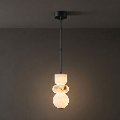 Stacked Alabaster Pendant Light