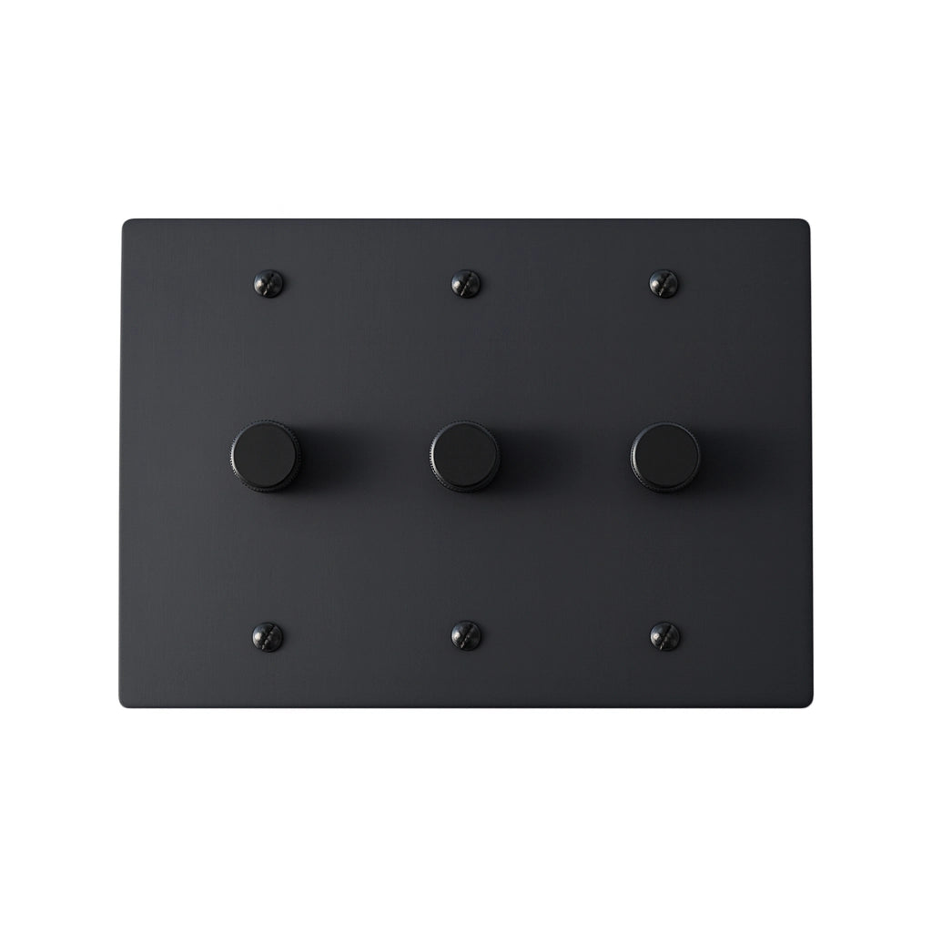 Faylore Vintage Brass 3-Gang Rotary Dimmer Switch