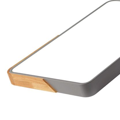 Quadrova Scandinavian Wood Rectangular LED Ceiling Light