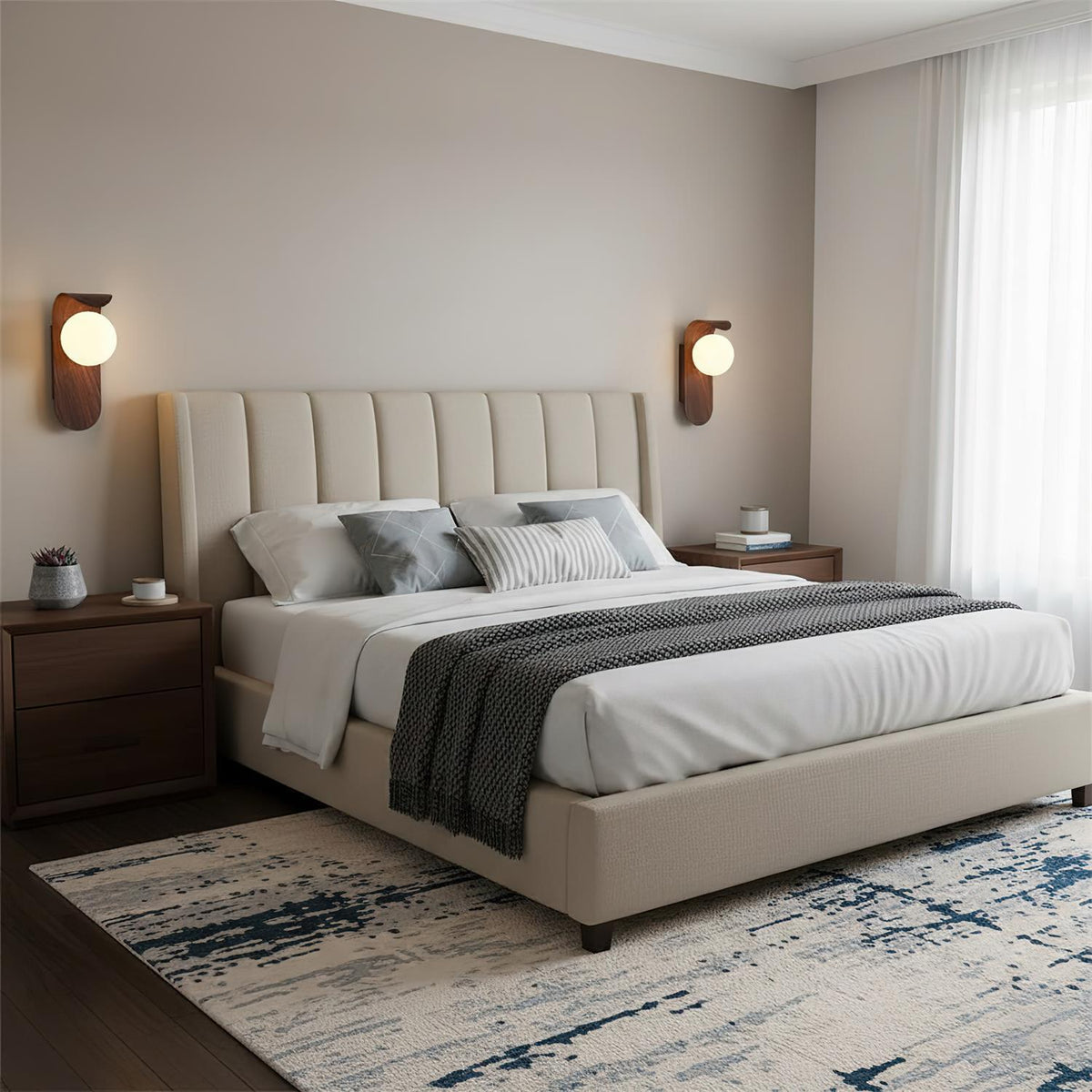 Velmara Minimalist Wood Globe Wall Light