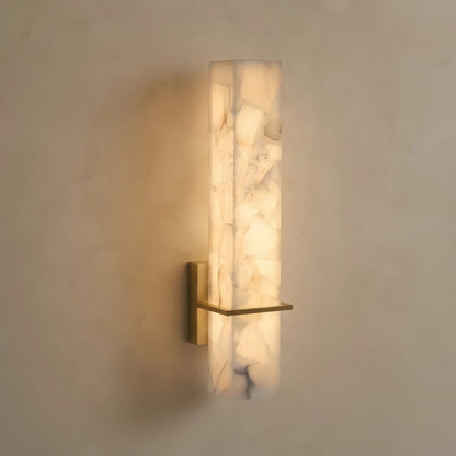 Cuboid Alabaster Brass Wall Light