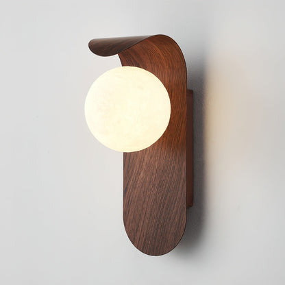 Velmara Minimalist Wood Globe Wall Light
